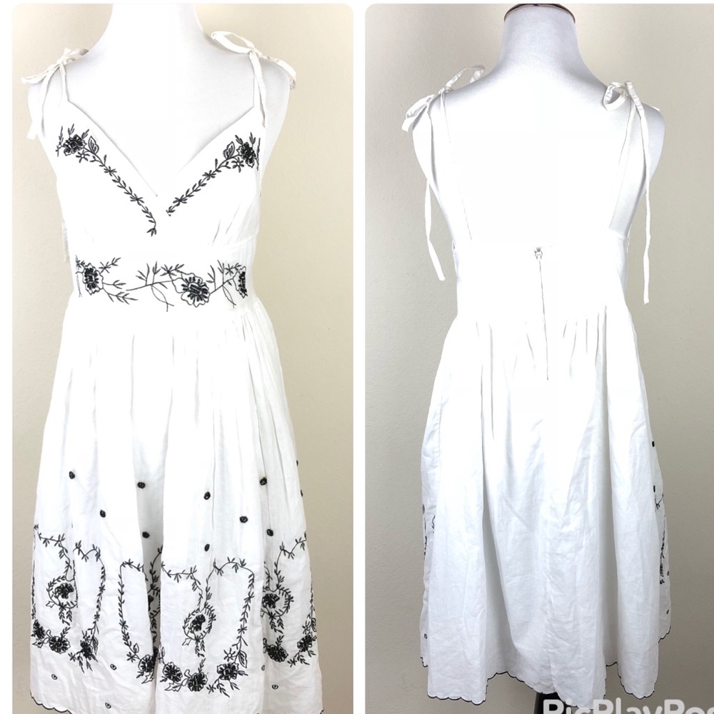 Lida Spaghetti Tie Strap Embroidered Bead Dress S